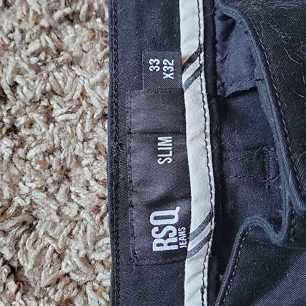 All Black Slim RSQ jeans 33x32 - Picture 2 of 2